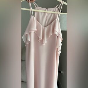 BCBGeneration Strapless Blush Dress with Ruffles